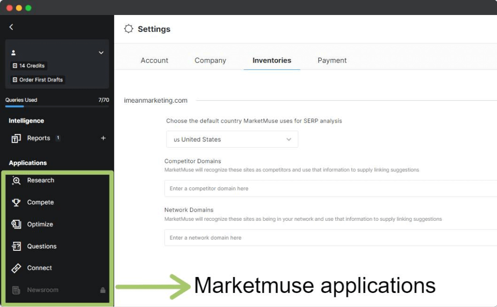 Marketmuse SEO tool applications