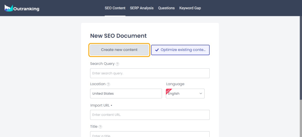 Outranking content creation workflow