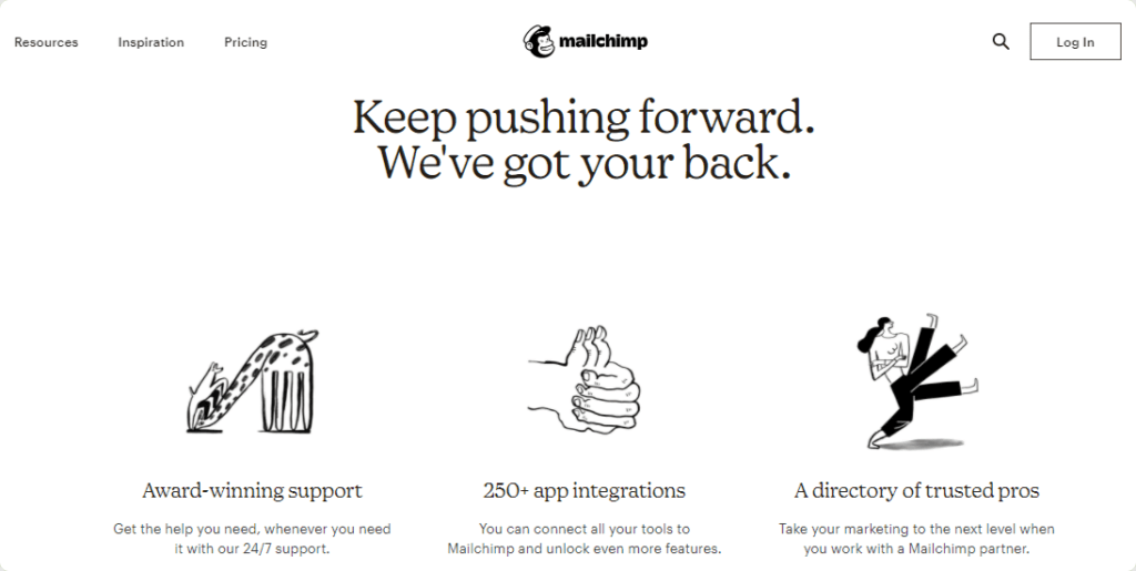 Mailchimp messaging supporting positioning