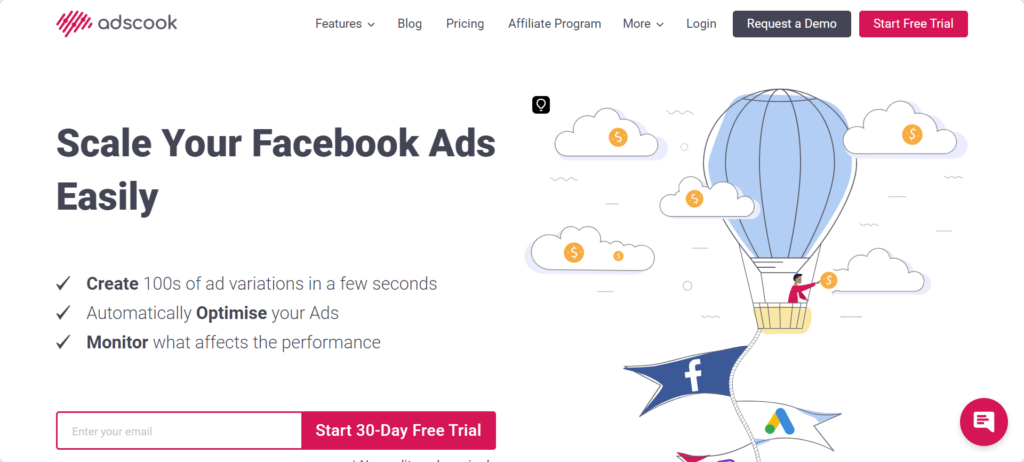 Adscook AI powered Facebook ads tool