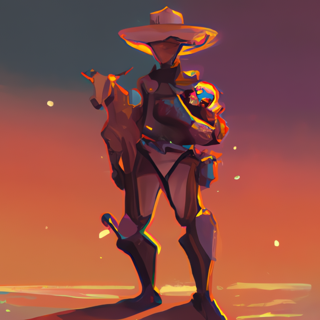 AI art example showing Outlaw spacce cowboy