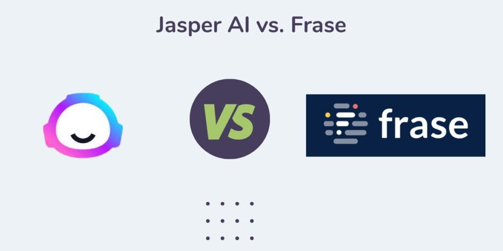 Frase vs Jasper AI blog header
