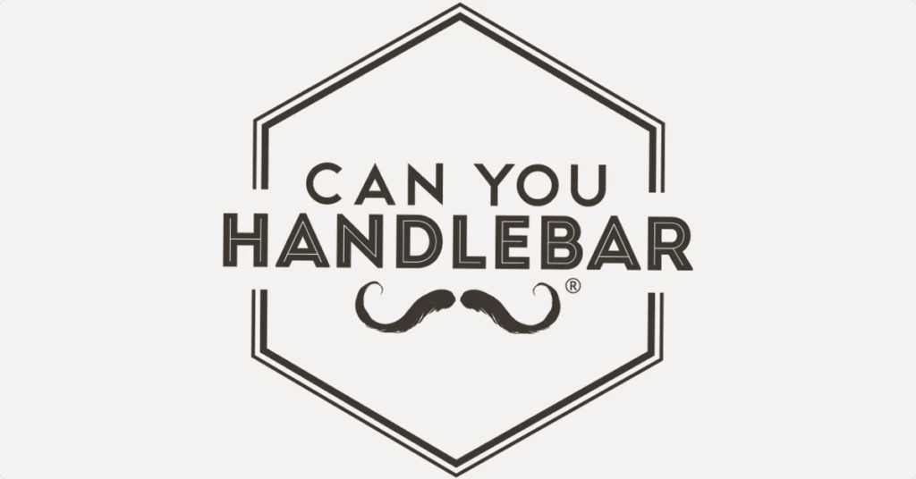 Image of a brand with handlebar moustache as logo